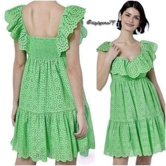 NWT, Lilly Pulitzer, Asteria Dress in Cabana Green/Daisy Dreams Eyelet - Picture 2 of 2